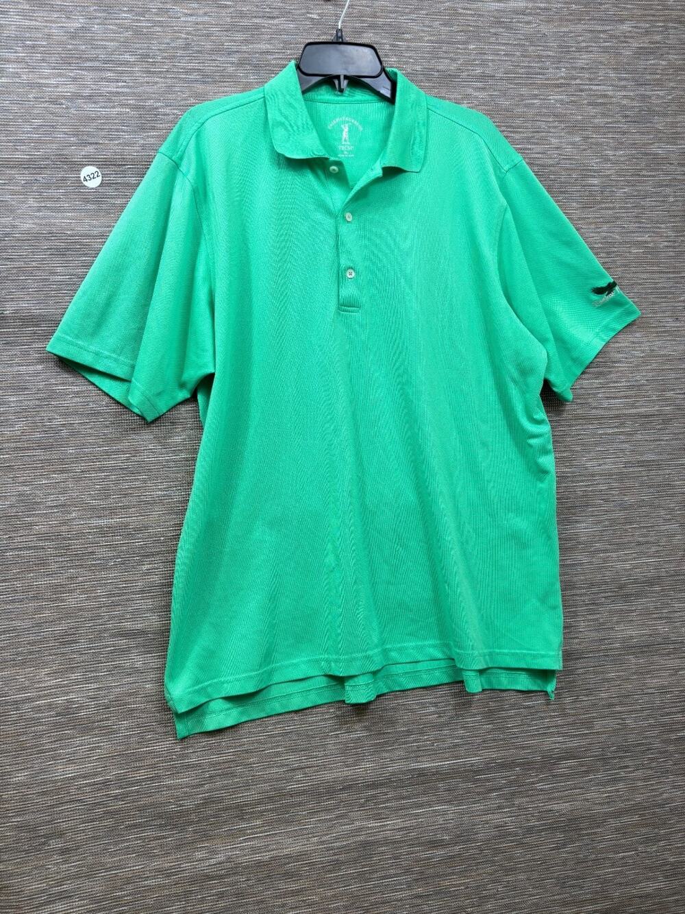 Fairway & Greene Polo Shirt Mens Size XL Green Golf Jersey Performance Tech